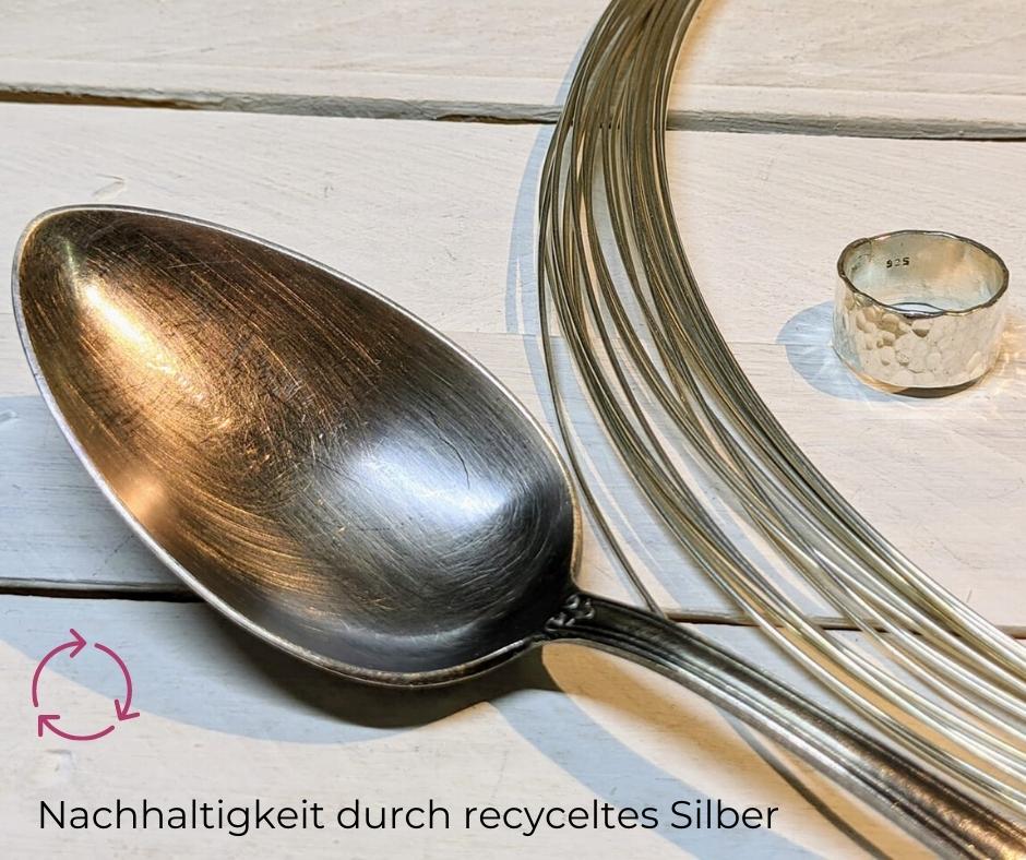 Silberloeffel-Runddraht-Ring