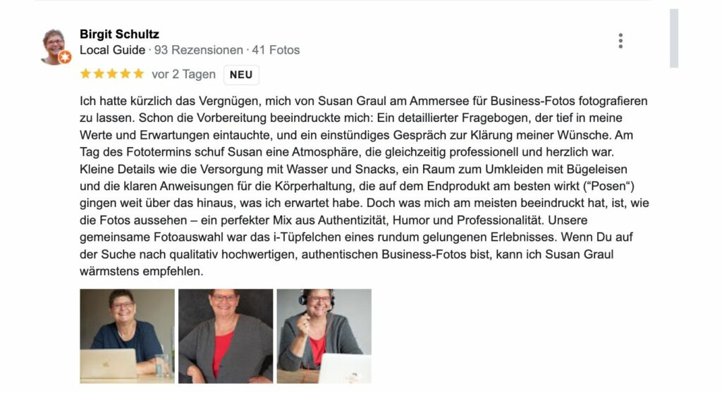 google review für business-fotoshooting